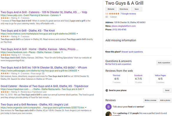 See Reviews for Two Guys and a Grill, Olathe, KS